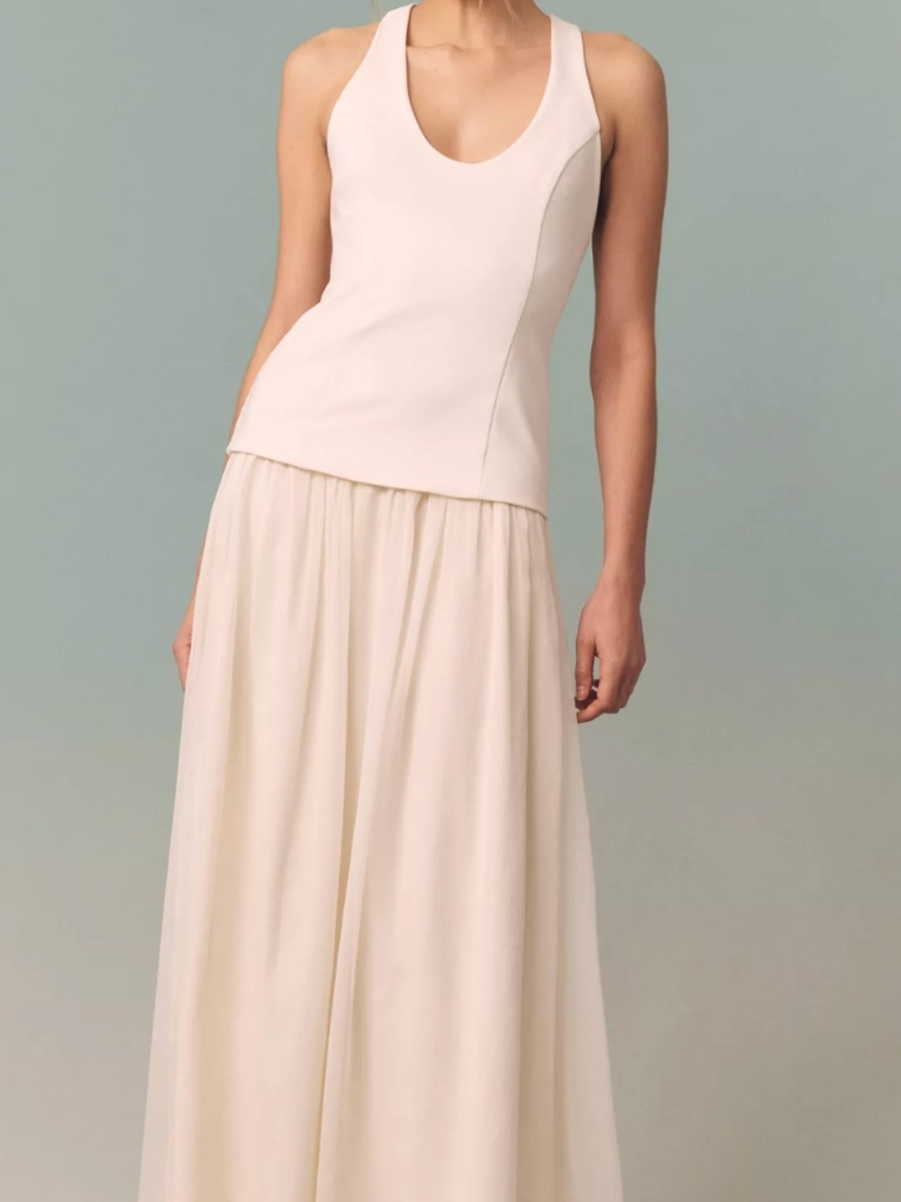 BHLDN Scoop-Neck Twofer Maxi Dress - NWT